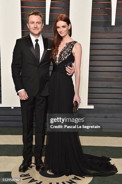 Nerdist Industries founder/CEO Chris Hardwick and Lydia Hearst attend the 2016 Vanity Fair Oscar Party Hosted By Graydon Carter at the Wallis...