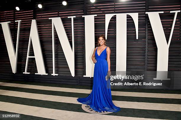 Personality Stephanie Bauer attends the 2016 Vanity Fair Oscar Party hosted By Graydon Carter at Wallis Annenberg Center for the Performing Arts on...