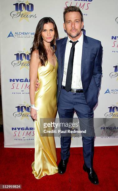 Model Lauren Michelle Hill and actor Sean Patrick Flanery arrive at Norby Walters' 26th Annual Night Of 100 Stars Oscar Viewing at The Beverly Hilton...