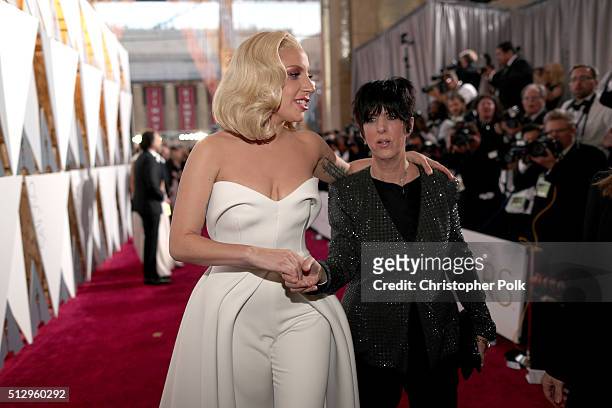 Recording artist Lady Gaga and songwriter Diane Warren attend the 88th Annual Academy Awards at Hollywood & Highland Center on February 28, 2016 in...