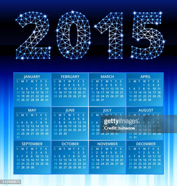 blue 2015 calendar with triangluar design - lineup stock illustrations