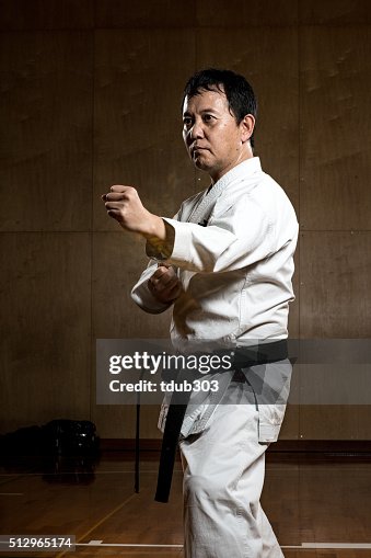 Man practicing karate Man practicing karate