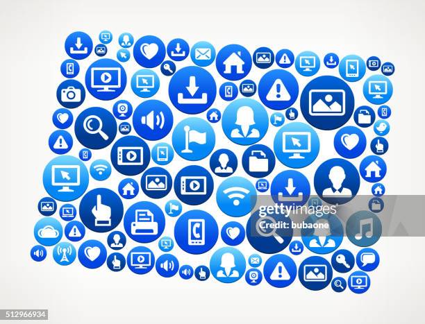 wyoming technology internet and media blue button pattern - laptop screen cursor stock illustrations