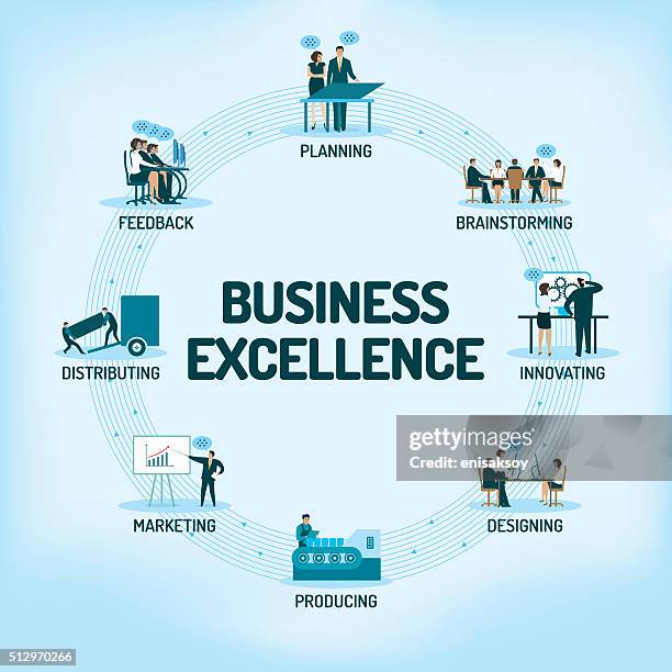 stockillustraties, clipart, cartoons en iconen met business excellence - afspraak maken