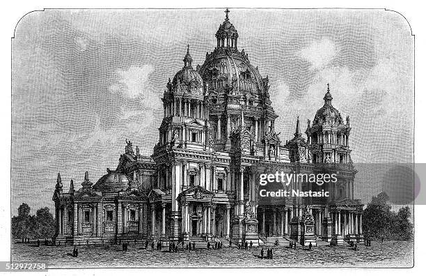 berlin cathedral in berlin - berlin cathedral stock illustrations
