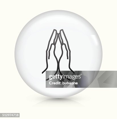 Hands Together icon on white round vector button Hands Together icon on white round vector button