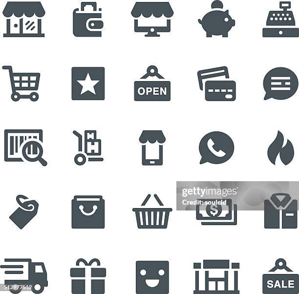 ilustraciones, imágenes clip art, dibujos animados e iconos de stock de iconos de venta - tienda lugar de comercio
