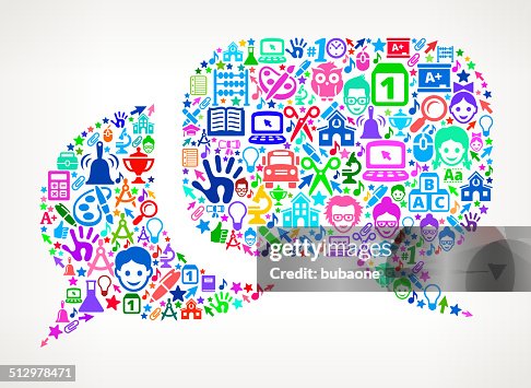 Chat Bubbles Education School Royalty Free Vector Art Pattern High-Res ...