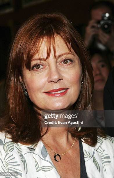 Actress Susan Sarandon attends a special screening "Noel" at the the Elgin Theatre during the 2004 Toronto International Film Festival on September...