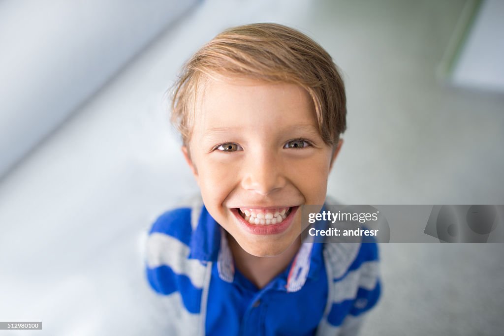Happy boy smiling