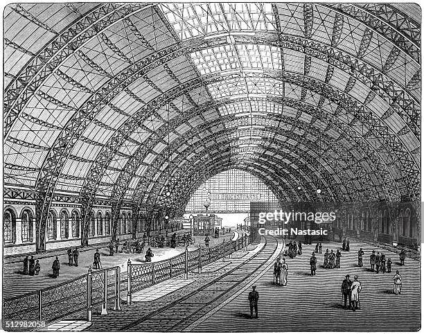 berlin friedrichstraße station - friedrichstrasse berlin stock illustrations