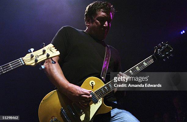 The Sex Pistols guitarist Steve Jones performs onstage at The Ramones 30th Anniversary Party on September 12, 2004 at Avalon in Hollywood, California.