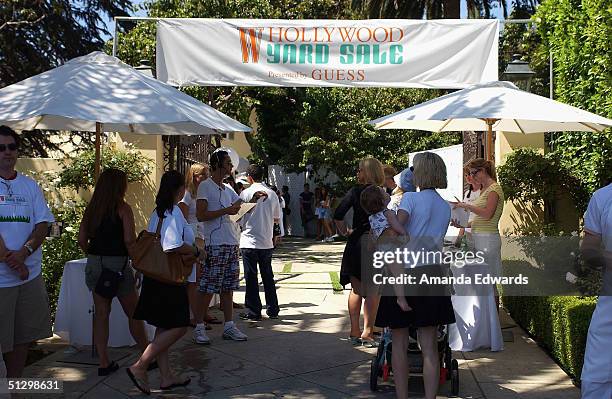 Guests arrive at the W Hollywood Yard Sale Preview Brunch on September 12, 2004 at a private residence in Los Angeles, California. The second annual...