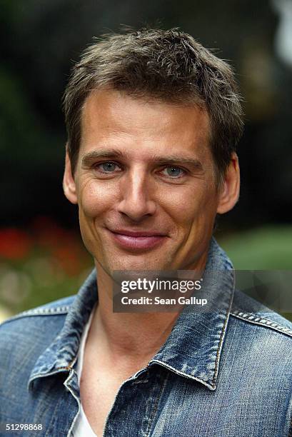 Actor Rene Steinke poses at a photocall on the set of the new German film for TV, "Eine Prinzessin zum Verlieben" on September 13, 2004 in Berlin,...
