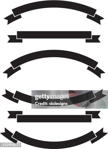 Basic Ribons Classic Basic Ribbons Set In Black Flat Design High-Res Vector Graphic ...