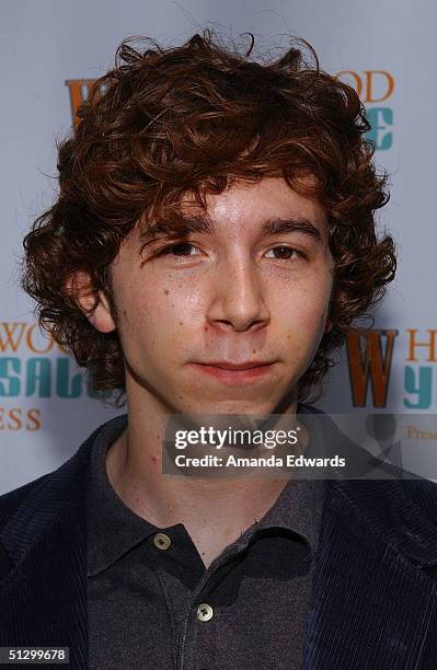 Actor Aaron Himelstein attends the W Hollywood Yard Sale Preview Brunch on September 12, 2004 at a private residence in Los Angeles, California. The...