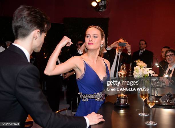 Actress Brie Larson , winner of the Best Actress award for 'Room,' attends the 88th Annual Academy Awards Governors Ball at Hollywood & Highland...