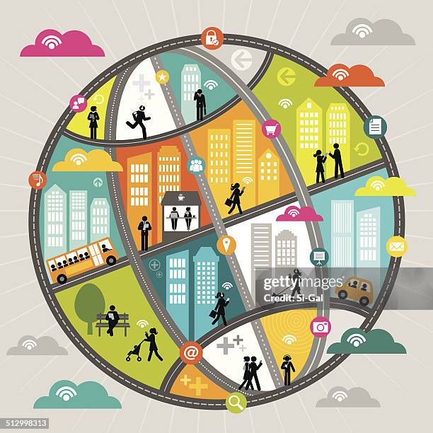 dynamic global communication - tablet streaming video stock illustrations