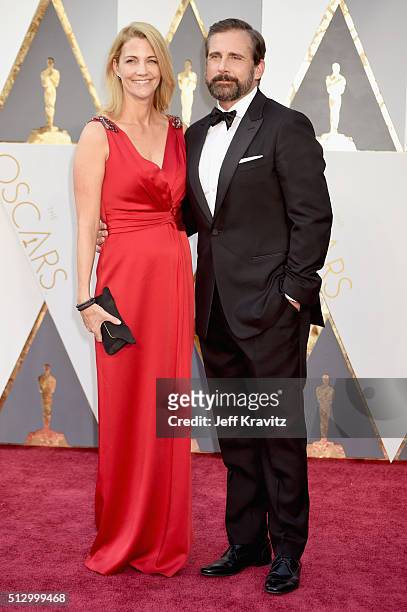 Actor Steve Carell and Nancy Carell attend the 88th Annual Academy Awards at Hollywood & Highland Center on February 28, 2016 in Hollywood,...