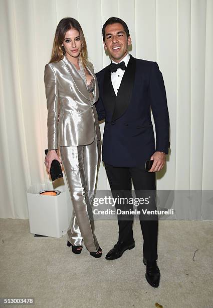 Emir Uyar and guest attend Bulgari at the 24th Annual Elton John AIDS Foundation's Oscar Viewing Party at The City of West Hollywood Park on February...