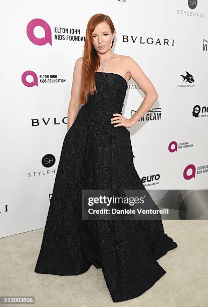 Actress Stef Dawson attends Bulgari at the 24th Annual Elton John AIDS Foundation's Oscar Viewing Party at The City of West Hollywood Park on...