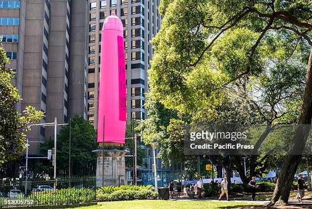 18m high Giant Condom has been erected again on the Hyde Park Obelisk to promote condom use to gay men in the lead up to Sydney's Gay and Lesbian...