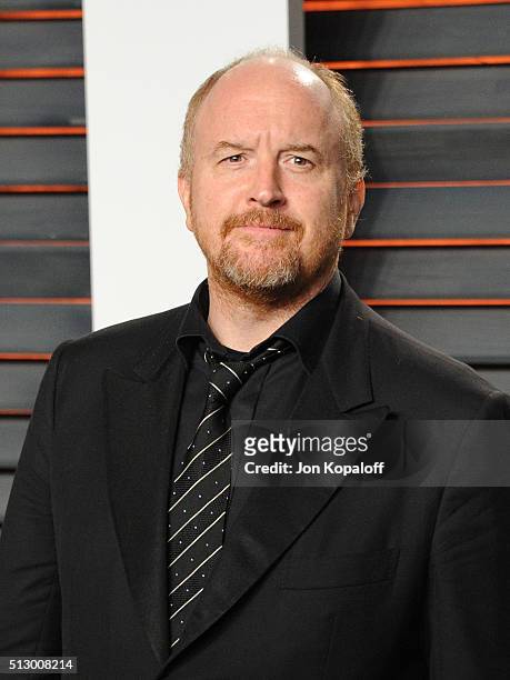 Actor/comdedian Louis C.K. Attends the 2016 Vanity Fair Oscar Party hosted By Graydon Carter at Wallis Annenberg Center for the Performing Arts on...