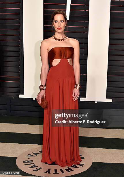 Filmmaker Liz Goldwyn attends the 2016 Vanity Fair Oscar Party hosted By Graydon Carter at Wallis Annenberg Center for the Performing Arts on...