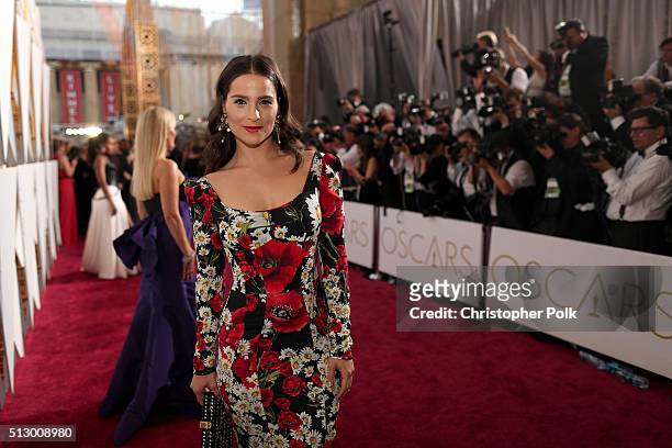 Actress Gianna Simone attends the 88th Annual Academy Awards at Hollywood & Highland Center on February 28, 2016 in Hollywood, California.