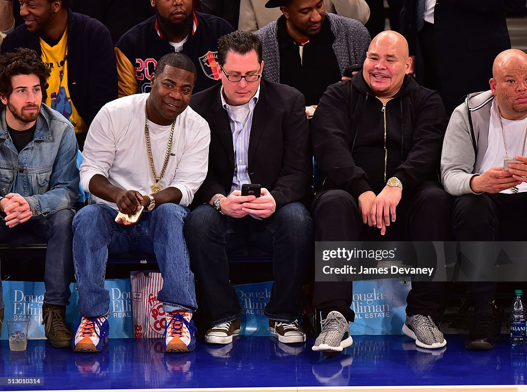 Celebrities Attend The Miami Heat Vs New York Knicks Game - February 28, 2016