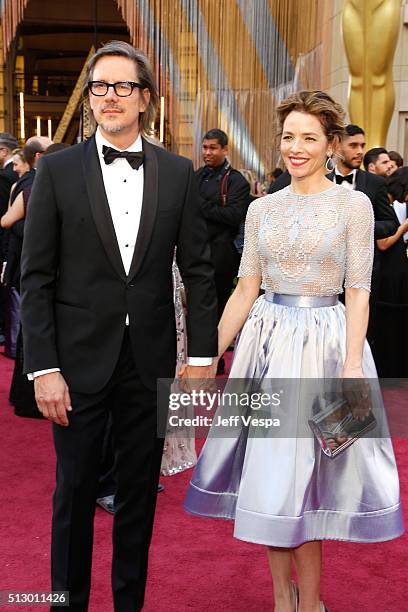 Screenwriter Charles Randolph and actress Mili Avital attend the 88th Annual Academy Awards at Hollywood & Highland Center on February 28, 2016 in...