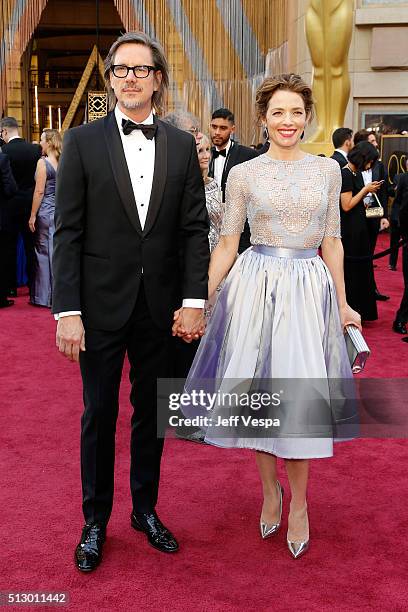 Screenwriter Charles Randolph and actress Mili Avital attend the 88th Annual Academy Awards at Hollywood & Highland Center on February 28, 2016 in...