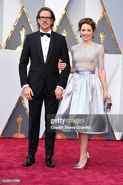Charles Randolph and wife Mili Avital attend the 88th Annual Academy Awards at Hollywood & Highland Center on February 28, 2016 in Hollywood,...