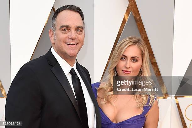 Producer Michael Sugar and guest attends attends the 88th Annual Academy Awards at Hollywood & Highland Center on February 28, 2016 in Hollywood,...