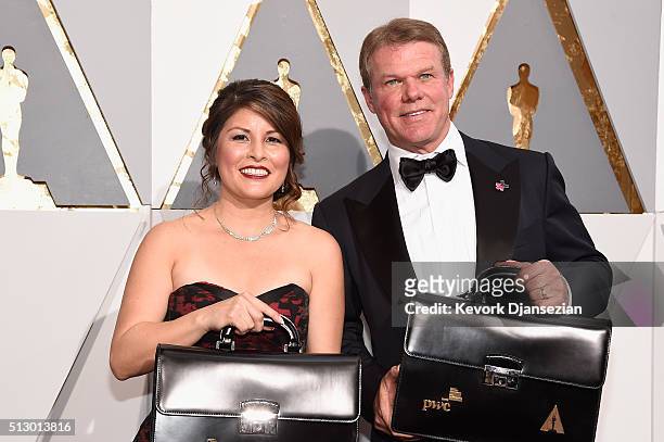 Price Waterhouse and Coopers partners Martha Ruiz and Brian Cullinan attend the 88th Annual Academy Awards at Hollywood & Highland Center on February...
