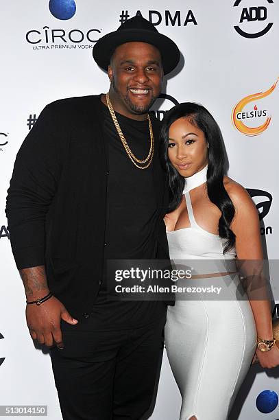 Player Glen Davis and guest attend the All Def Movie Awards at Lure Nightclub on February 24, 2016 in Los Angeles, California.