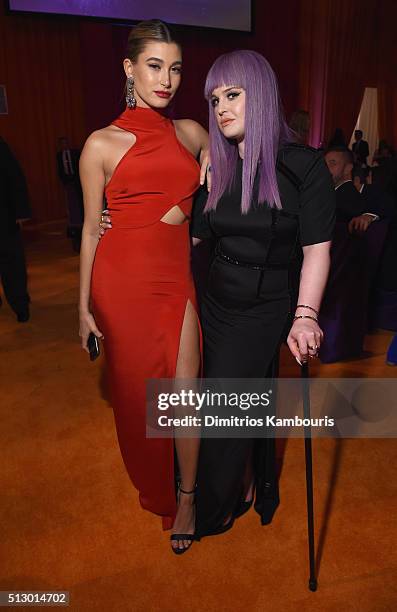 Hailey Rhode Baldwin and Kelly Osbourne attend the 24th Annual Elton John AIDS Foundation's Oscar Viewing Party at The City of West Hollywood Park on...