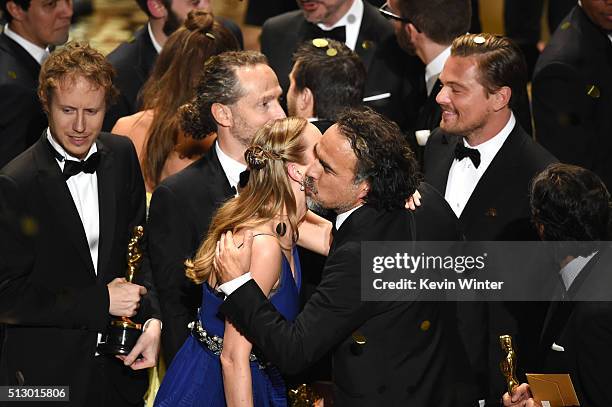 Director Laszlo Nemes, winner of Best Foreign Language Film for 'Son of Saul,' actress Brie Larson, winner of Best Actress for 'Room,'...