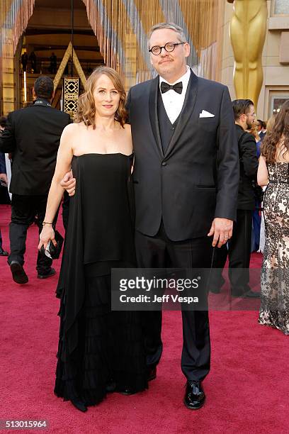 Director Adam McKay and Shira Piven attend the 88th Annual Academy Awards at Hollywood & Highland Center on February 28, 2016 in Hollywood,...