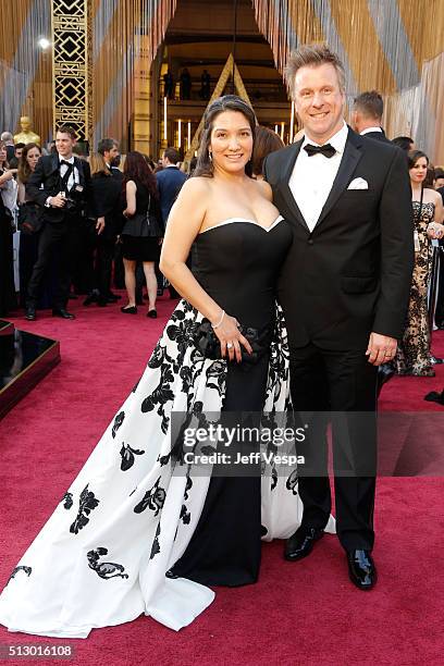 Sound mixer Jon Taylor and guest attend the 88th Annual Academy Awards at Hollywood & Highland Center on February 28, 2016 in Hollywood, California.