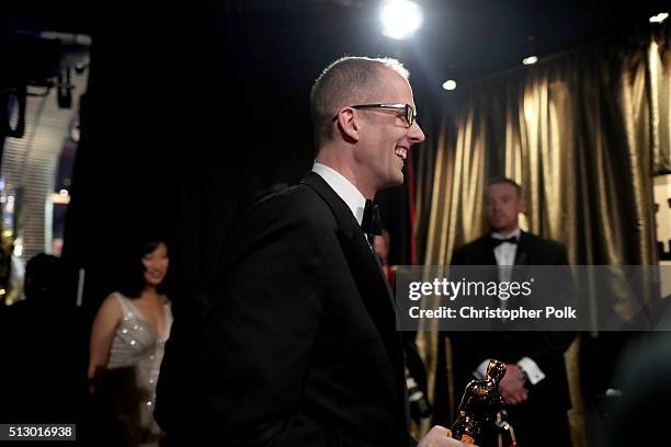 Director Pete Docter winner of the Best Animated Feature Film award for 'Inside Out' attends the 88th Annual Academy Awards at Dolby Theatre on...