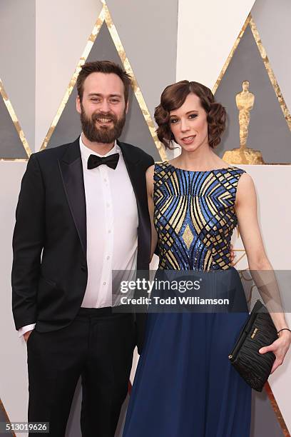 Writer Benjamin Cleary and actress Chloe Pirrie attend the 88th Annual Academy Awards at Hollywood & Highland Center on February 28, 2016 in...