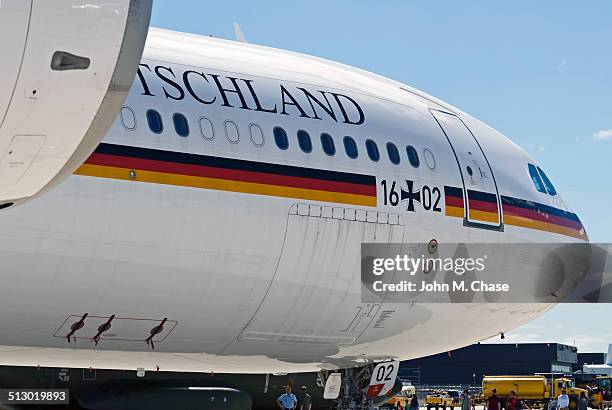 deutsche präsidenten flugzeugen theodor-heuss -"" - bundeswehr stock-fotos und bilder