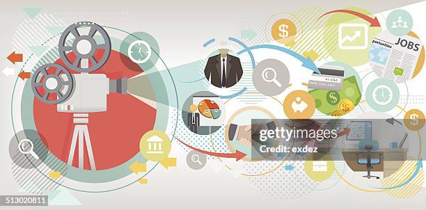 career projection - editorial stock illustrations