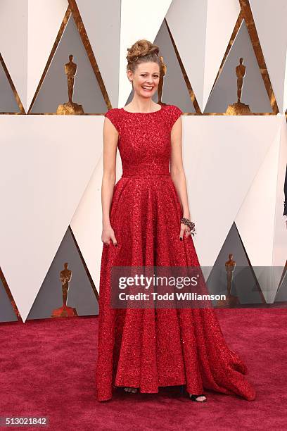 Nominee for Best Makeup and Hairstyling Eva von Bahr attends the 88th Annual Academy Awards at Hollywood & Highland Center on February 28, 2016 in...