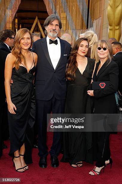 Schuyler Fisk, production designer Jack Fisk, Madison Fisk and actress Sissy Spacek attend the 88th Annual Academy Awards at Hollywood & Highland...