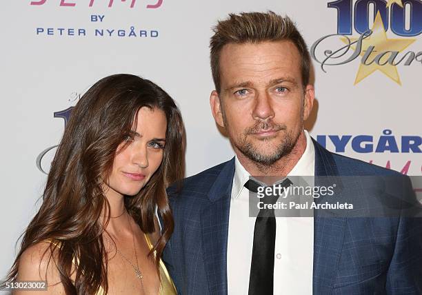 Actor Sean Patrick Flanery and His Wife Lauren Michelle Hill attend the 26th annual Night Of 100 Stars Oscar viewing party at The Beverly Hilton...
