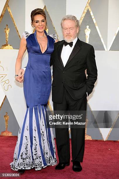 Giannina Facio and director Ridley Scott attend the 88th Annual Academy Awards at Hollywood & Highland Center on February 28, 2016 in Hollywood,...
