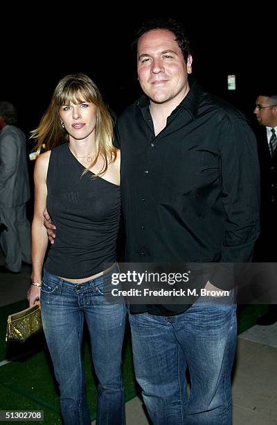 Actor Jon Favreau and his wife Joya Tillem attend the world premiere of the Universal Feature "Wimbledon" at the Academy of Motion Pictures Arts and...