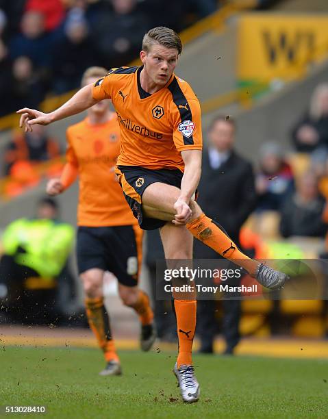 Bjorn Sigurdarson of Wolverhampton Wanderers during the Sky Bet Championship match between Wolverhampton Wanderers and Derby County at Molineux on...
